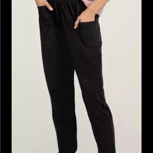 CAbi Veranda Lounger Sweatpants Sz M Black French Terry Tapered Pull On 4135